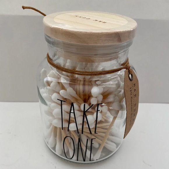 Rae Dunn TAKE ONE cotton swabs jar - Picture 1 of 3